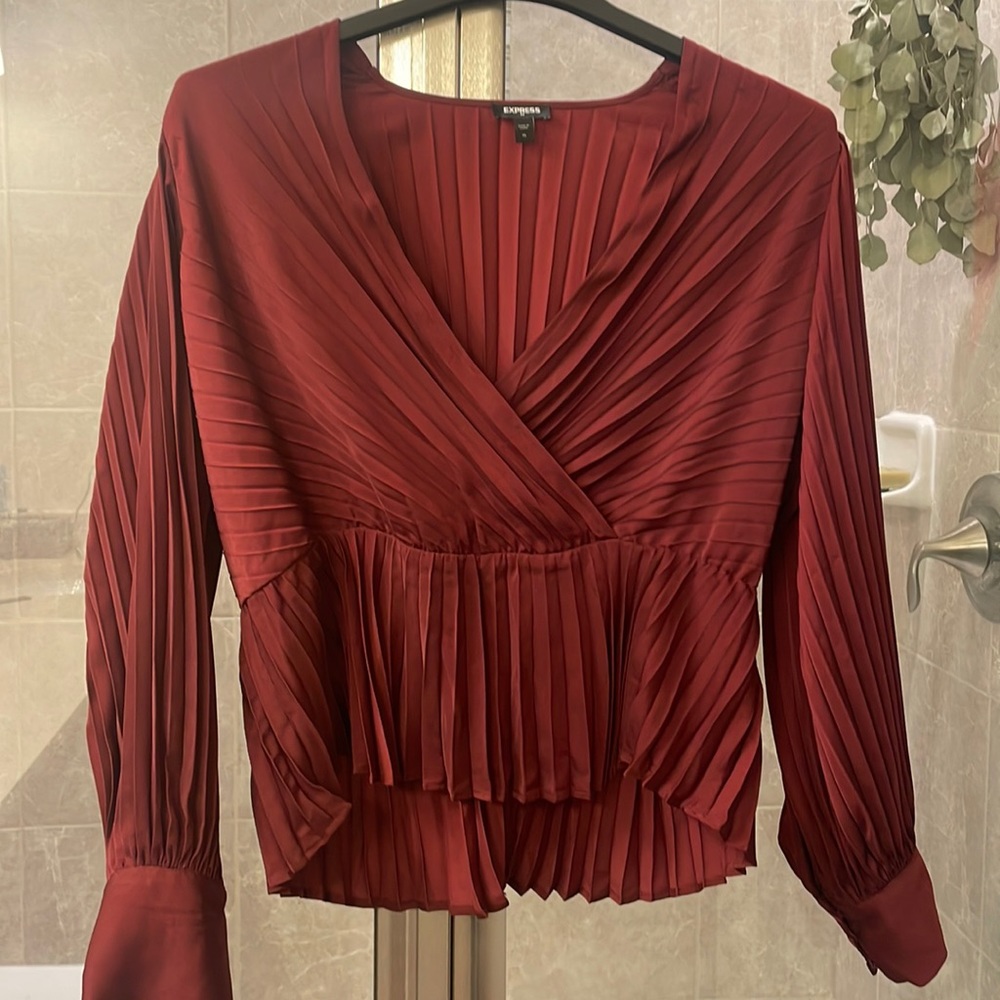 Satin Red/Burgundy Blouse